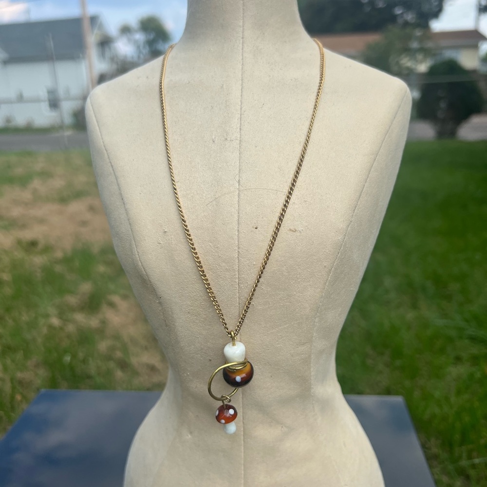 Handmade mushroom necklace